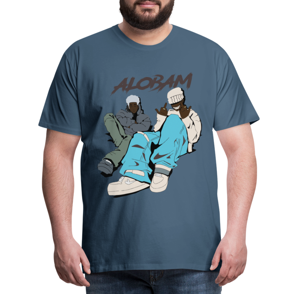 ALOBAM Men’s Premium T-Shirt - steel blue