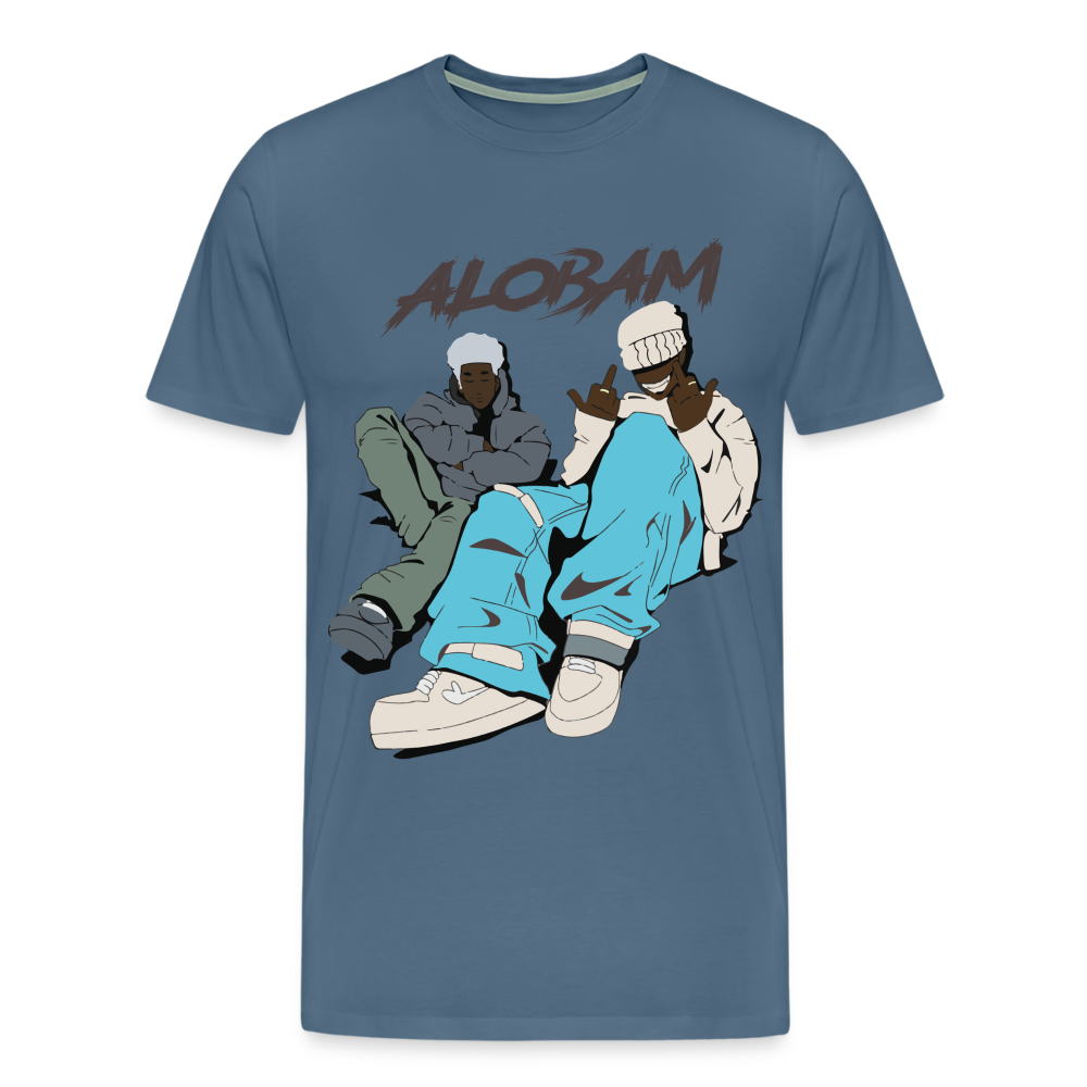 ALOBAM Men’s Premium T-Shirt - steel blue