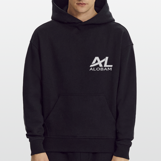 ALOBAM Heavyweight Oversized Organic Hoodie - SOLID BLACK