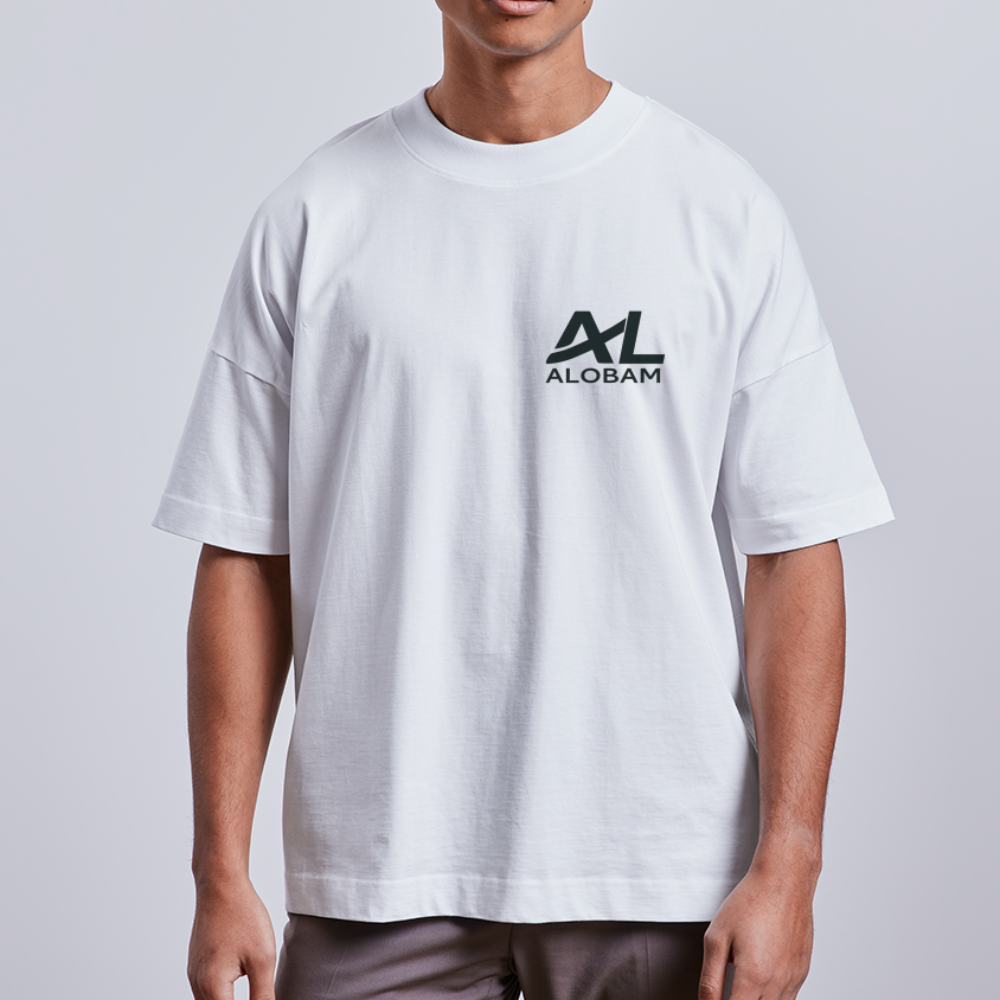 ALOBAM BLASTER unisex oversize organic T-shirt - white