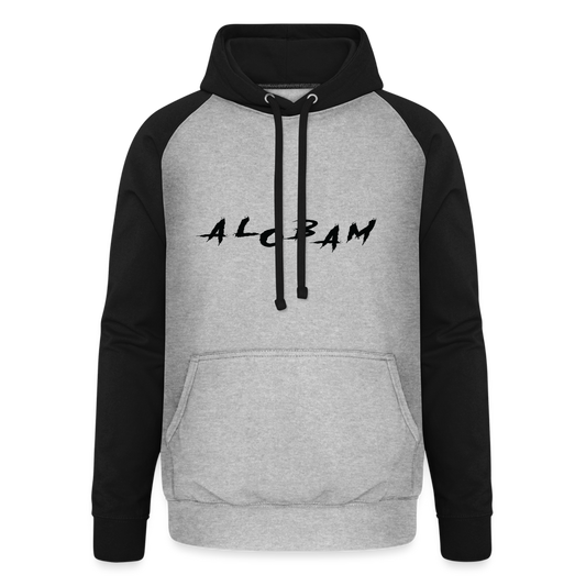 ALOBAM Unisex Baseball Hoodie - heather grey/black