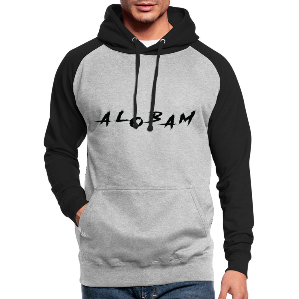 ALOBAM Unisex Baseball Hoodie - heather grey/black