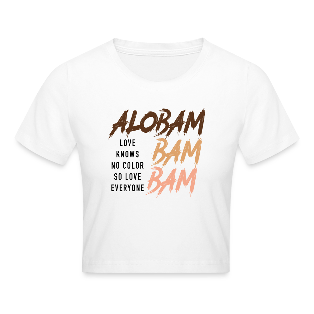 ALOBAM WOMEN'S Cropped T-Shirt - white