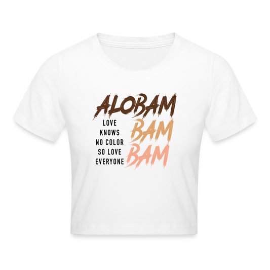 ALOBAM WOMEN'S Cropped T-Shirt - white