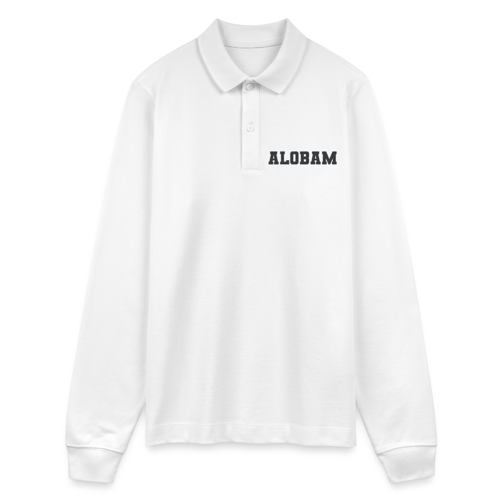 ALOBAM  Organic Unisex Long-Sleeved Polo Shirt - white