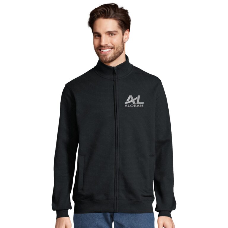 Alobam Unisex Full-Zip Sweatshirt in Black